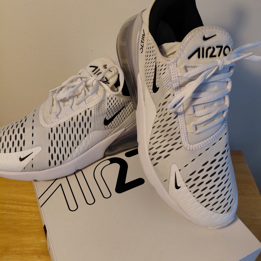 Nike Air Max 270 White and Black Sneakers